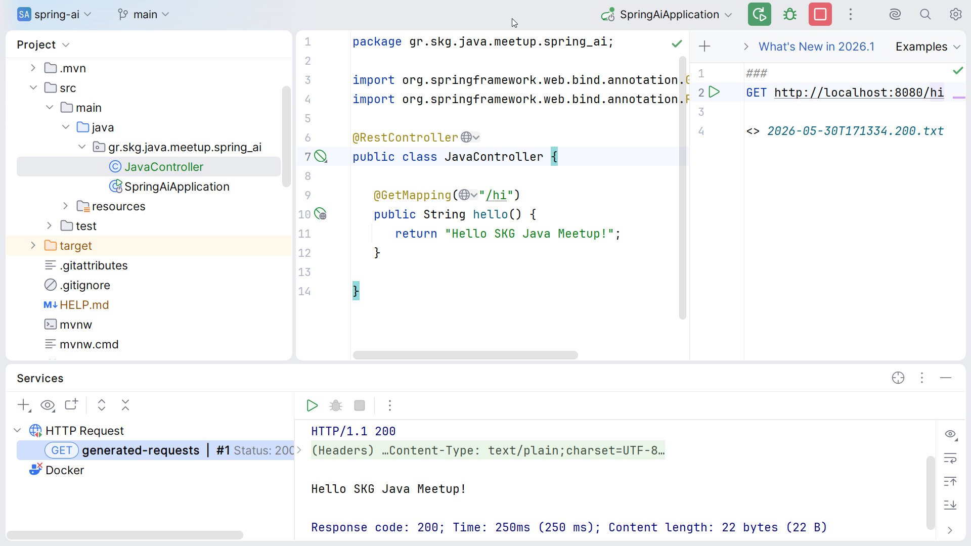 Hello endpoint working