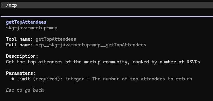MCP tools list
