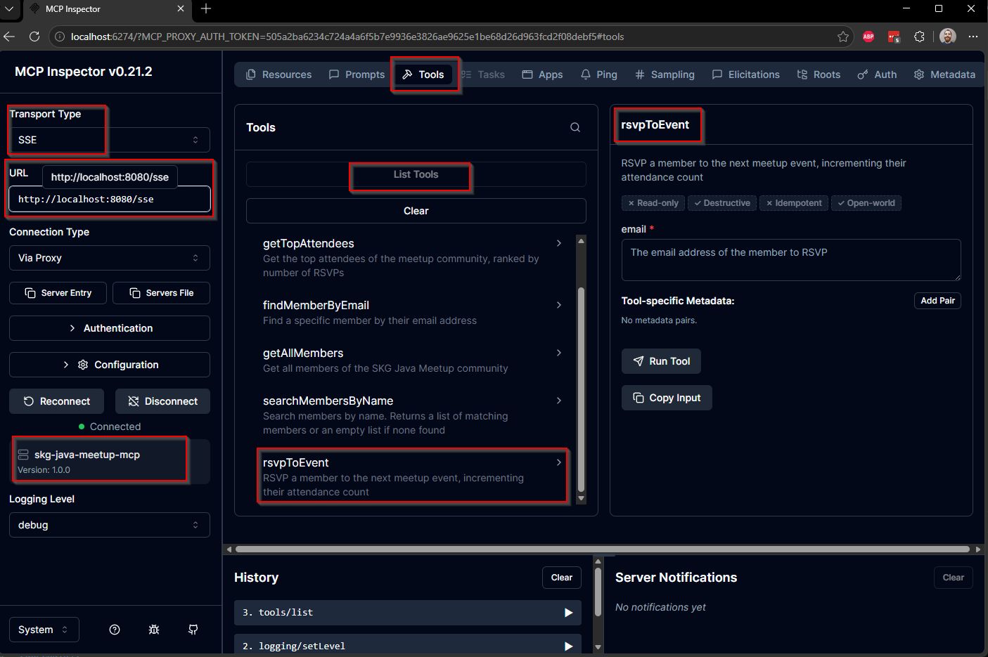 MCP Inspector tools
